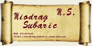 Miodrag Šubarić vizit kartica